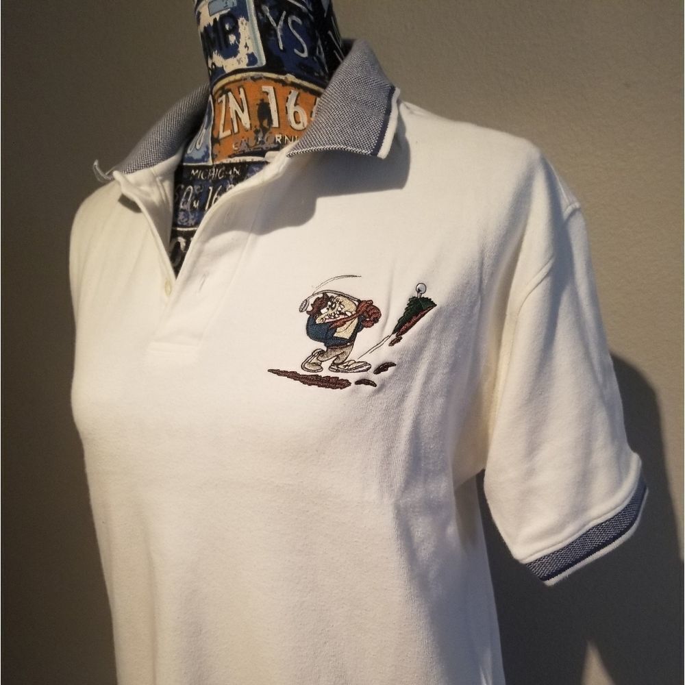 VINTAGE TAZMANIAN DEVIL WARNER BROS GOLF POLO SIZE SMALL 